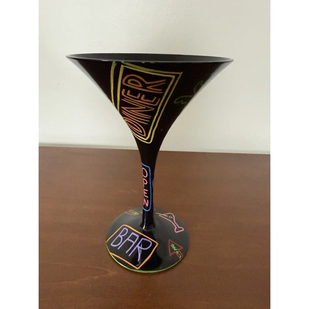 Lolita Neon-Tini Martini Glass 7oz Love My Martini Handpainted